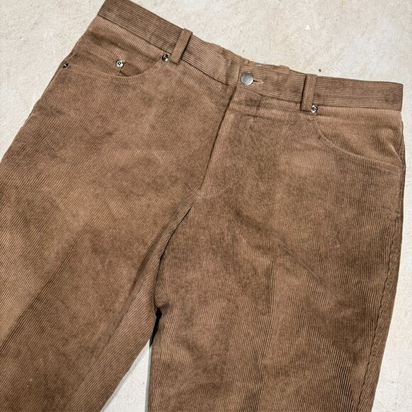 Harry Rosen Corduroy Pants Soft Trousers Brown Made in Canada 34x32 - Picture 2 of 11